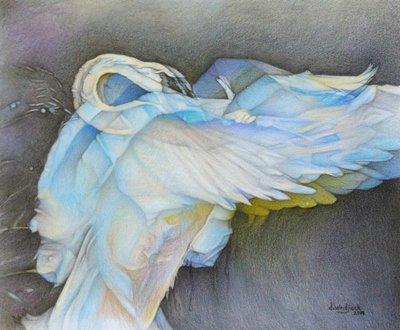 Taking Flight, 2019 (ołówek na papierze) autorstwa Darrell Windjack