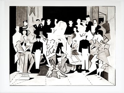 Ballada o Charlesie i Di, wersja 2, 2018 (węgiel na papierze) autorstwa Darren Coffield