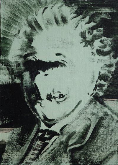 Einstein, 2013 (akryl na płycie) autorstwa Darren Coffield