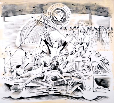 Nixon, 2018 (olej na płótnie) autorstwa Darren Coffield