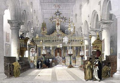 Kaplica Klasztoru św. Katarzyny na Górze Synaj, 21 lutego 1839, tablica 112 z tomu III "Ziemia Święta", sztychowana przez Ludwika Haghe (1806-1885) wyd. 1849 (lito) autorstwa David (after) Roberts