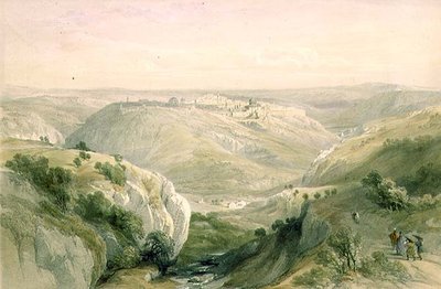 Jerozolima od południa, 12 kwietnia 1839, tablica 10 z tomu I „Ziemi Świętej”, sztychowana przez Louisa Haghe (1806-1885) wyd. 1842 (lito) autorstwa David (after) Roberts