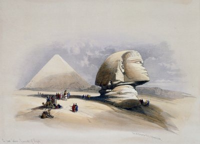 Widok na Nekropolię w Gizie, rycina według projektu Davida Robertsa (1796-1864) autorstwa David (after) Roberts