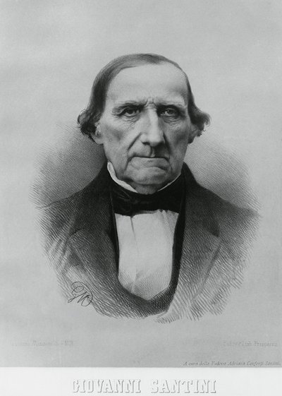 Portret Giovanniego Santiniego (1787-1877), włoskiego astronoma, matematyka i naukowca autorstwa John Ward Dunsmore