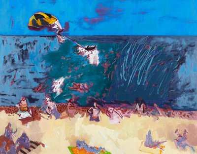Plaża z paralotnią autorstwa David Alan Redpath Michie