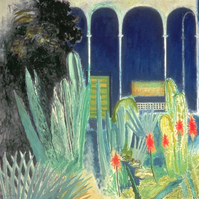 W ogrodach Majorelle (olej na płótnie) autorstwa David Alan Redpath Michie