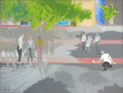 Gra w Boule w St Jean, 2008 (olej na płótnie) autorstwa David Alan Redpath Michie