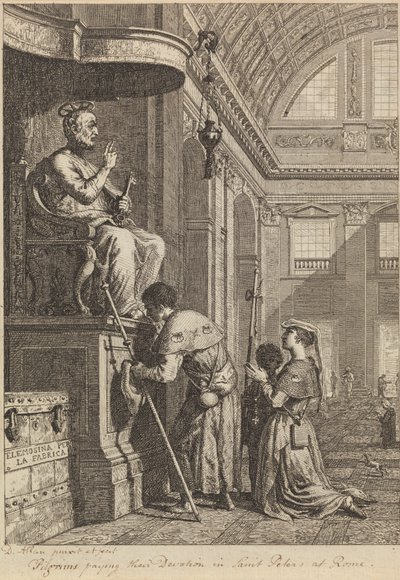Pielgrzymi oddający cześć w St. Peters w Rzymie autorstwa David Allan