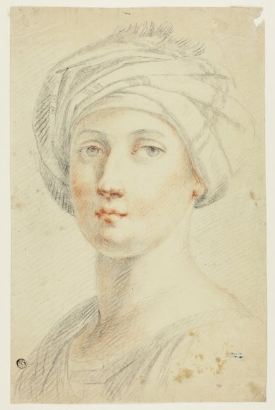Portret popiersia młodej kobiety w turbanie autorstwa David Allan