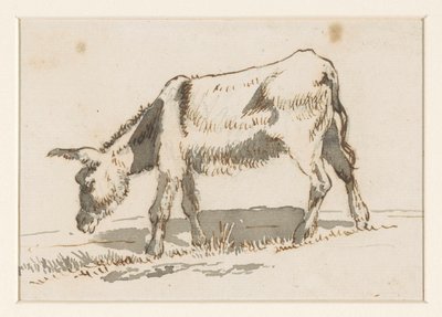 Pasący się osioł, od lewej autorstwa David Alphonse de Sandoz Rollin