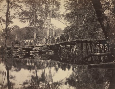 Most wojskowy, Across the Chickahominy, Wirginia, 1862. autorstwa David B. Woodbury