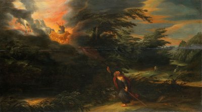 Wniebowstąpienie Eliasza (II Królewska 2:11-13) autorstwa David Colijns