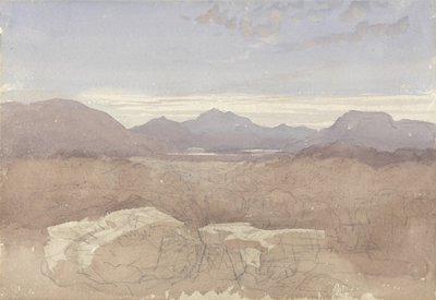 A Mountainous View, Północna Walia, ok. 1818 (w/c i grafit na papierze) autorstwa David Cox