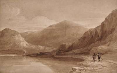 Widok w północnej Walii z Bridge autorstwa David Cox