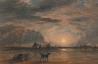 Scena na plaży - wschód słońca autorstwa David Cox