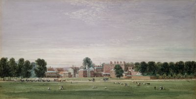 Buckingham House z Green Park, 1825 autorstwa David Cox