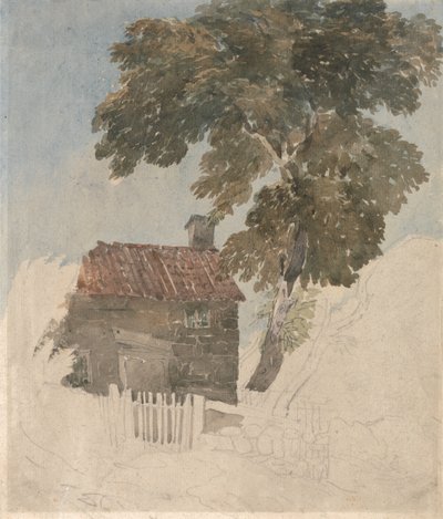 Domek i drzewa autorstwa David Cox