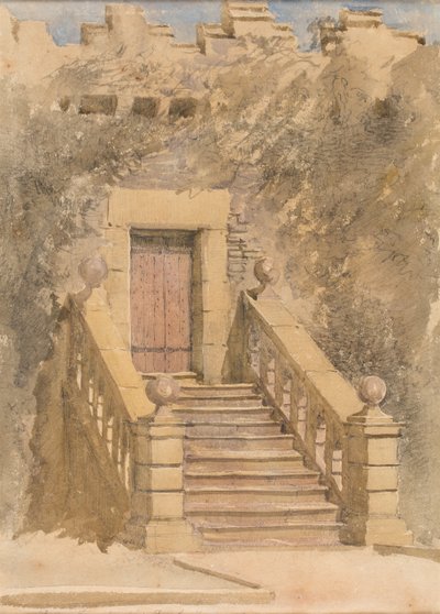Drzwi w Haddon Hall, ok. 1845 (akwarela i ołówek na papierze) autorstwa David Cox