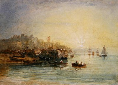 Łodzie rybackie w Dover (akwarela na papierze) autorstwa David Cox