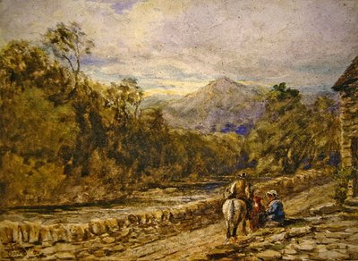 Idąc na targ (akwarela na papierze) autorstwa David Cox