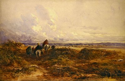 Cyganie przechodzący przez wrzosowisko (akwarela na papierze) autorstwa David Cox