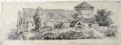 Kościół Llanfair, Północna Walia, ok. 1813 r. autorstwa David Cox