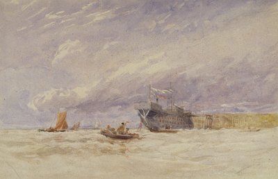 On the Medway, ok. 1845-50 (w/c z kolorem nadwozia na papierze grafitowym) autorstwa David Cox