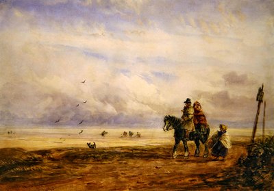 On the Shore (akwarela na papierze) autorstwa David Cox
