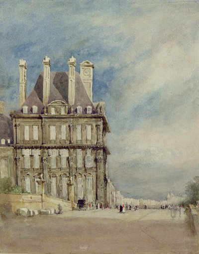 Pavillon de Flore, Tuileries, Paryż (akwarela i gwasz na papierze) autorstwa David Cox
