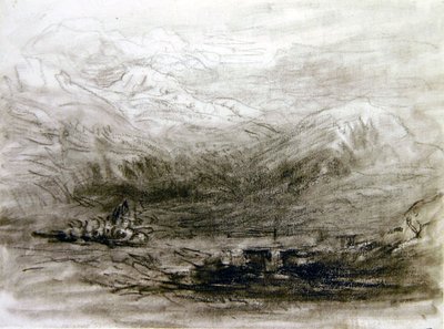 Snowdonia (czarna kreda na papierze) autorstwa David Cox