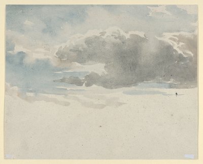 Studium chmur (recto). Studium krzewu bzu przy ogrodzeniu (verso) autorstwa David Cox