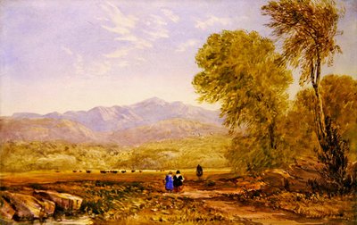 Widok na Snowdon, Capel Curig (akwarela na papierze) autorstwa David Cox