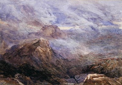 Szkic walijski - Płonąca paproć (akwarela na papierze) autorstwa David Cox