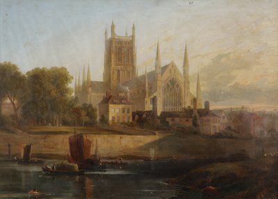 Katedra w Worcester, rzeka Severn autorstwa David Cox