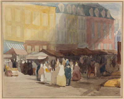 Francuski rynek, prawdopodobnie Boulogne autorstwa David Cox the elder