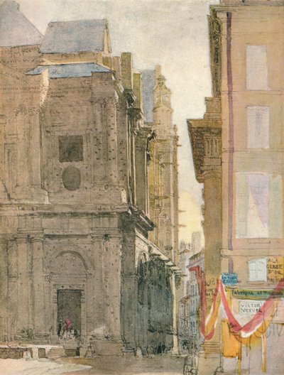 Kościół św. Eustachego, Paryż, ok. 1829 r. autorstwa David Cox the elder