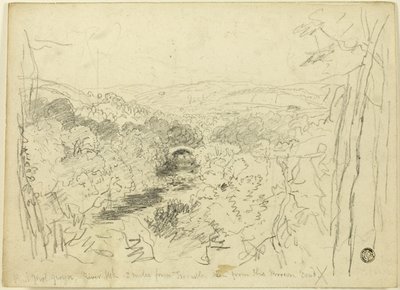 Pont Pwl Gwyn, rzeka Usk autorstwa David Cox the elder