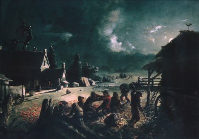 łuskanie kukurydzy, ca. 1863-64. autorstwa David Gilmour Blythe