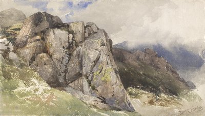 Górskie Skały (wc nad grafitem na papierze) autorstwa David Hall McKewan