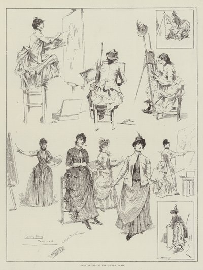 Lady Artists w Luwrze, Paryż autorstwa David Hardy