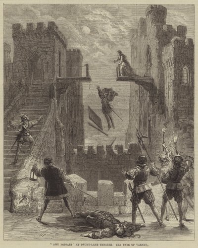 Amy Robsart w Drury-Lane Theatre, Los Varney autorstwa David Henry Friston