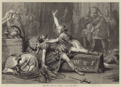 Scena z Antoniego i Kleopatry, w Drury Lane Theatre autorstwa David Henry Friston