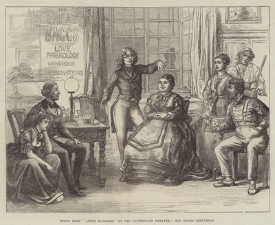 Scena z kwiatów jabłoni, w Teatrze Wodewil, wykład Old Baggs autorstwa David Henry Friston