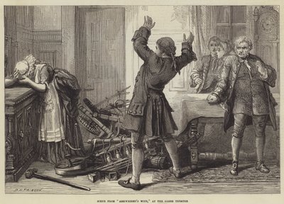 Scena z żony Arkwrighta w Globe Theatre autorstwa David Henry Friston