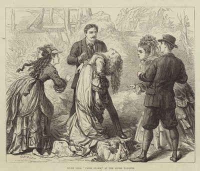 Scena z fałszywego wstydu w Globe Theatre autorstwa David Henry Friston