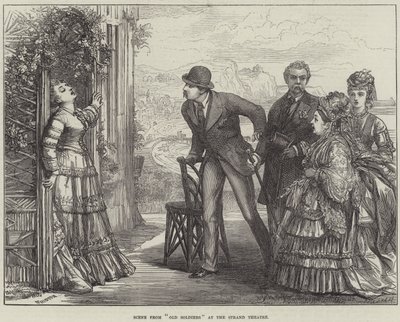 Scena ze starych żołnierzy w teatrze Strand autorstwa David Henry Friston