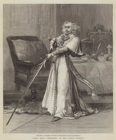 Scena z Richelieu, w Teatrze Liceum autorstwa David Henry Friston