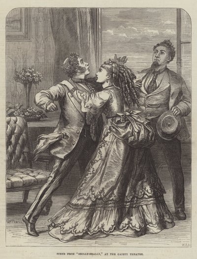 Scena z Shilly-Shally, w Gaiety Theatre autorstwa David Henry Friston