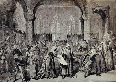 Scena z „The Canterbury Pilgrims” autorstwa Charlesa Villiersa Stanforda autorstwa David Henry Friston