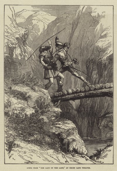 Scena z Pani Jeziora, w Drury Lane Theatre autorstwa David Henry Friston